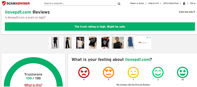 scamadviser оценка на ilovepdf конвертор